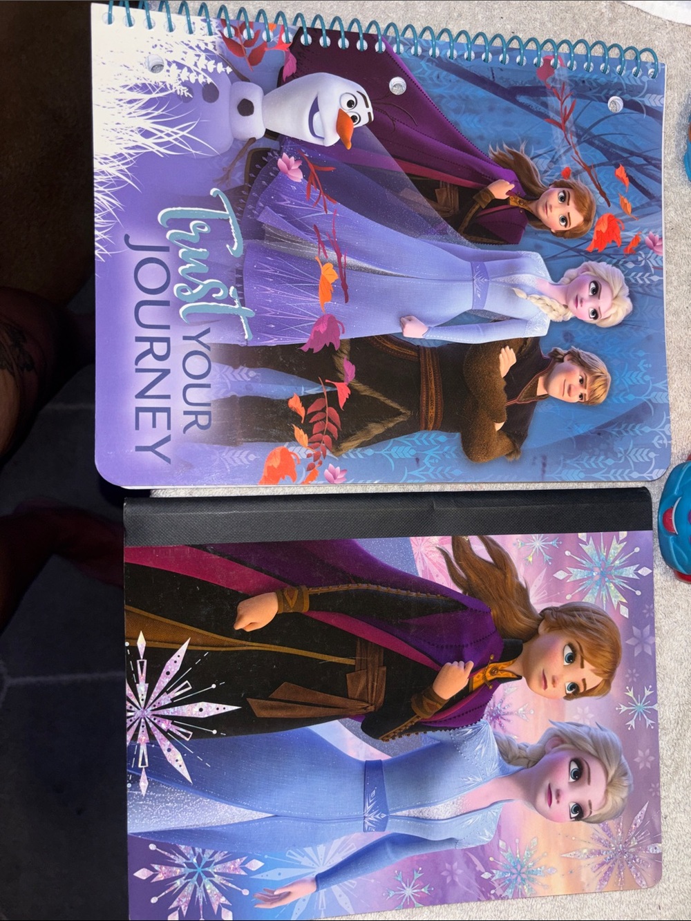 Disney Frozen Spiral Notebook Set - Purple Blue Pink Cover Featuring Anna & Elsa